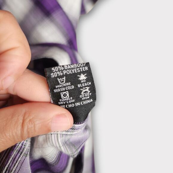 Dixxon 65 Roses Purple Plaid Short Sleeve Button Down Shirt Men's 3X - Picture 6 of 9